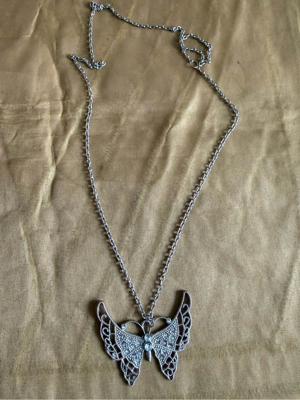 Silver Butterfly Pendant Necklace - Women's Jewelry